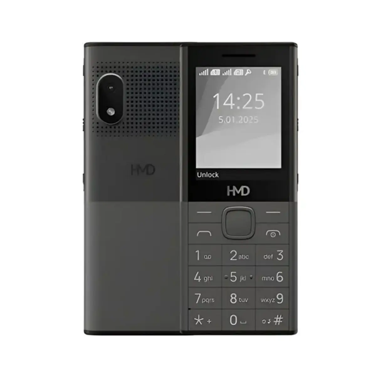 HMD 150 Music Dual SIM, tamnosivi klasični telefon