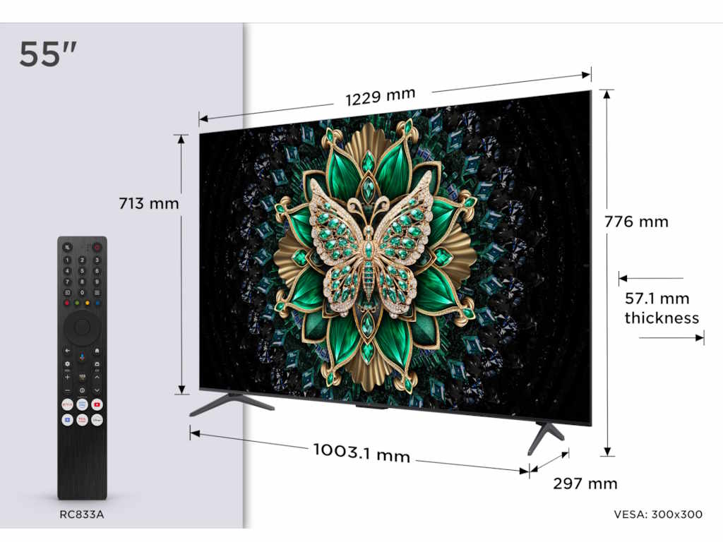 TCL 55C6K QD-Mini LED 4K televizor, 55 inča