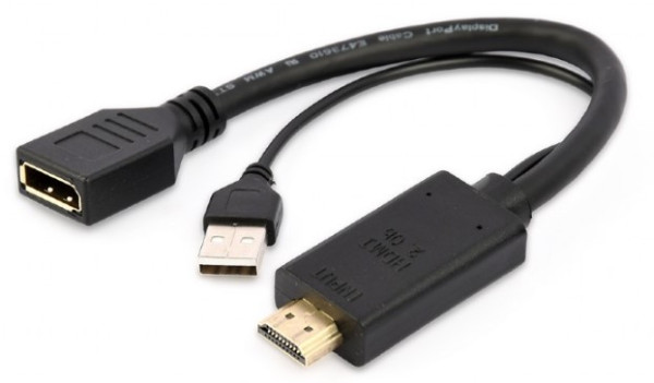 Gembird A-HDMIM-DPF-02 aktivni HDMI na DisplayPort adapter 4K