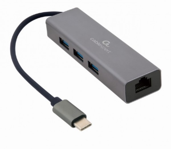 Gembird A-CMU3-LAN-01 USB-C Gigabit adapter i USB 3.1 hub sa 3 porta
