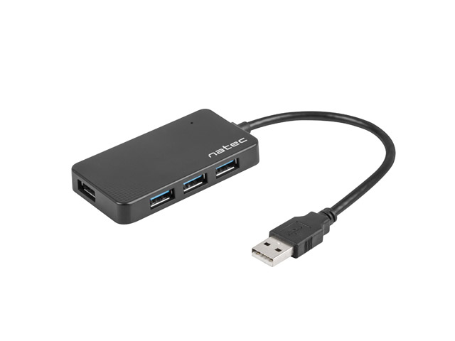 Natec Moth USB 3.0 hub sa 4 porta, crni