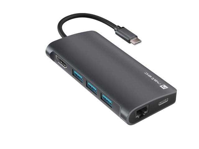 Natec Fowler 2 V2 USB-C adapter 8 u 1, HDMI 4K 60 Hz