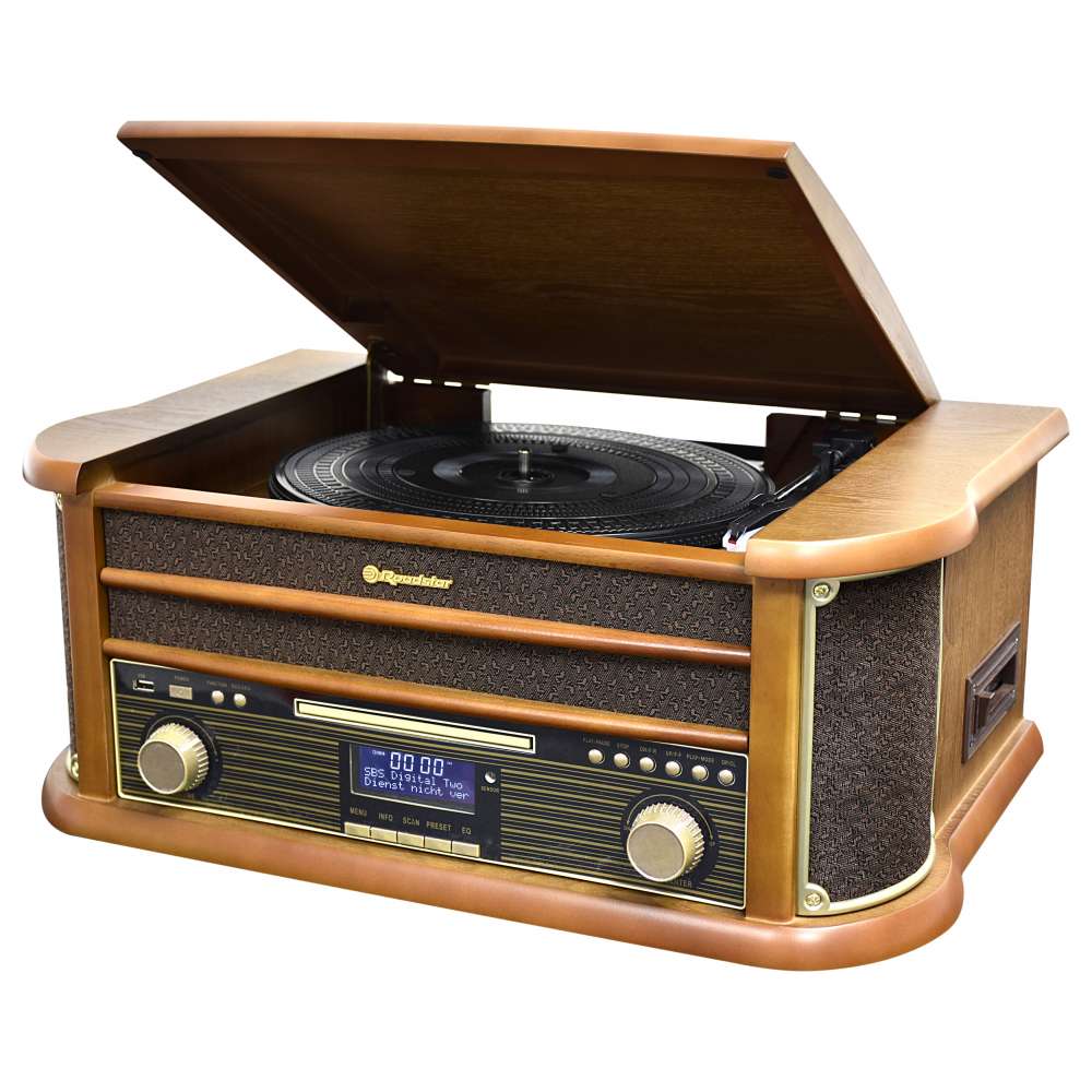 Roadstar HIF-1993D+BT retro muzički centar sa gramofonom, CD-om i DAB+ radiom