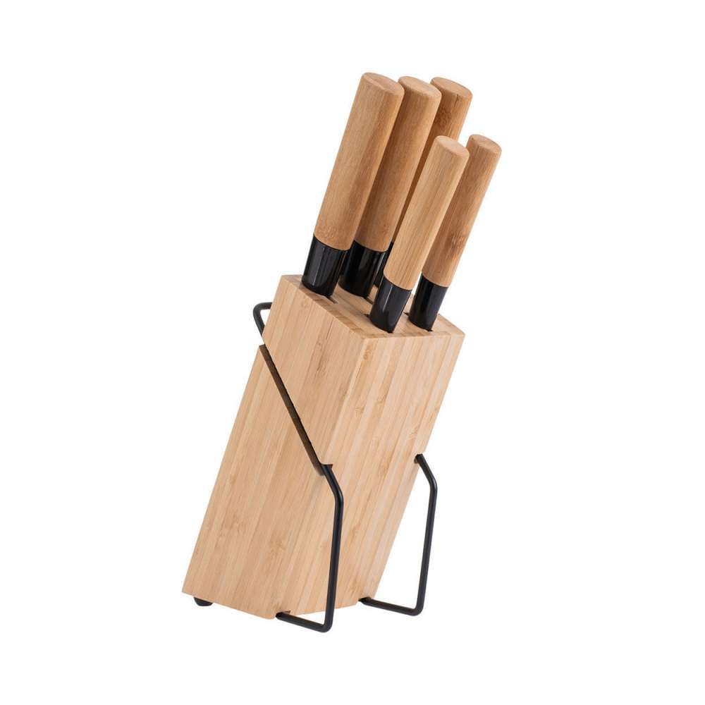 Estia Bamboo Essentials set kuhinjskih noževa sa stalkom, 5 komada