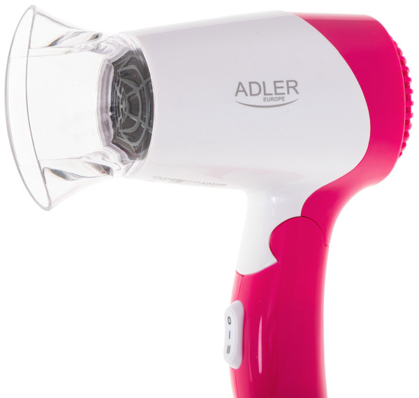 Adler AD 2259 sklopivi fen za kosu, 1000–1200 W, belo-roze