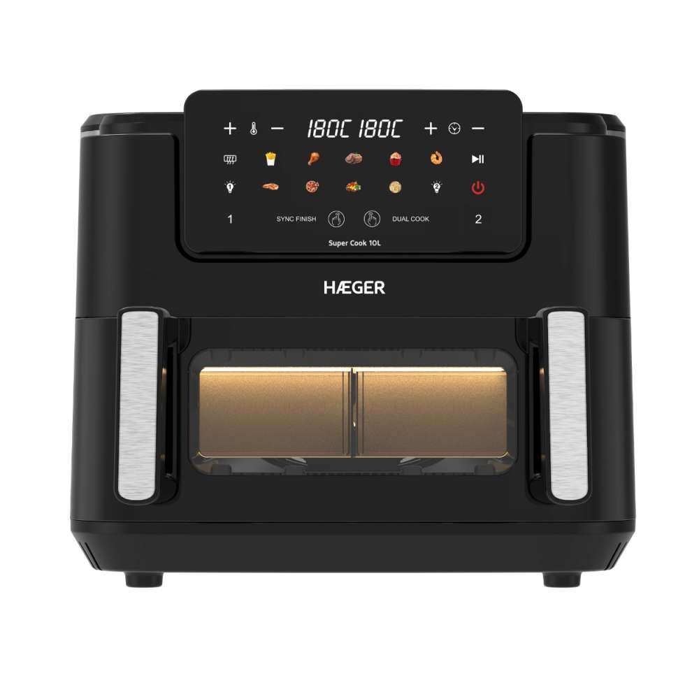 Haeger Super Cook digitalna friteza na vruć vazduh 10 l, 2600 W, 2 posude