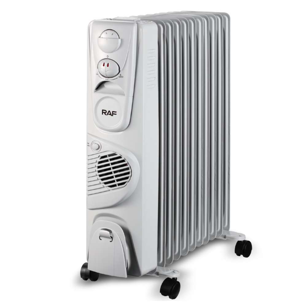 RAF R.1131W beli uljni radijator sa ventilatorom, 11 rebara, 2900 W