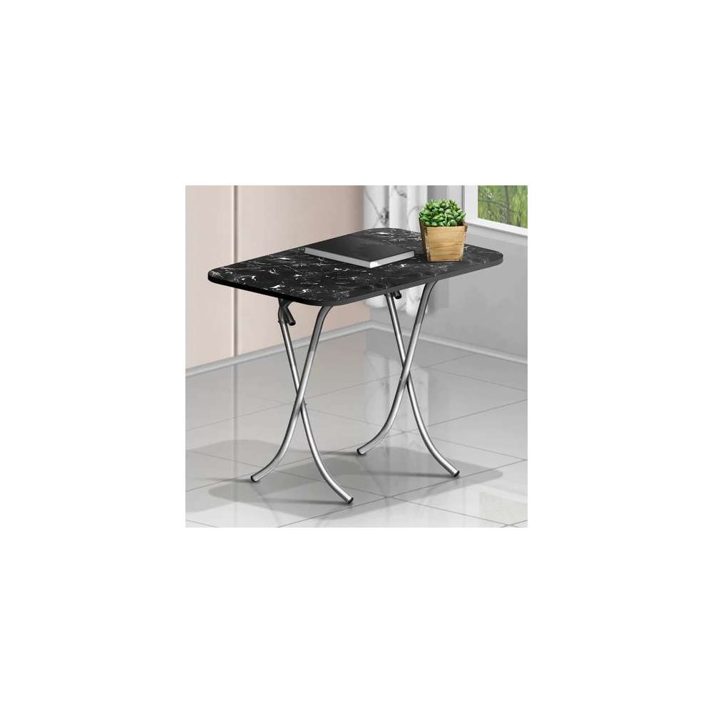 Alesta AL10025CM sklopivi sto, crni mermer 50 × 80 cm