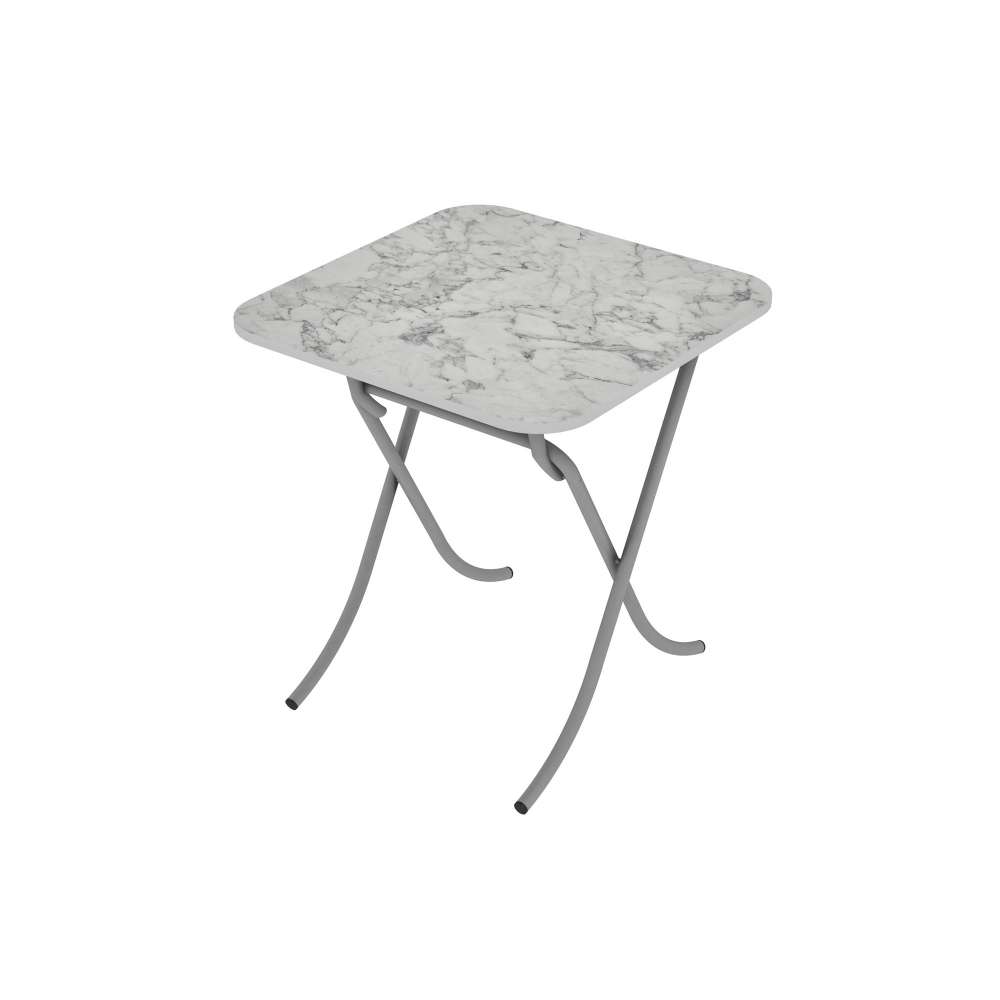 Alesta AL10033BM sklopivi sto 70 × 70 cm, beli mermer