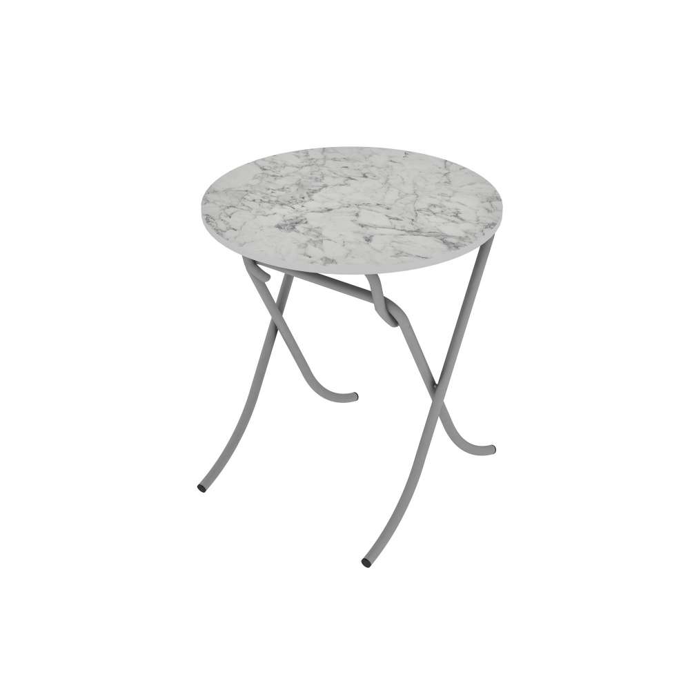 Alesta AL10037BM sklopivi sto, beli mermer, Ø70 cm