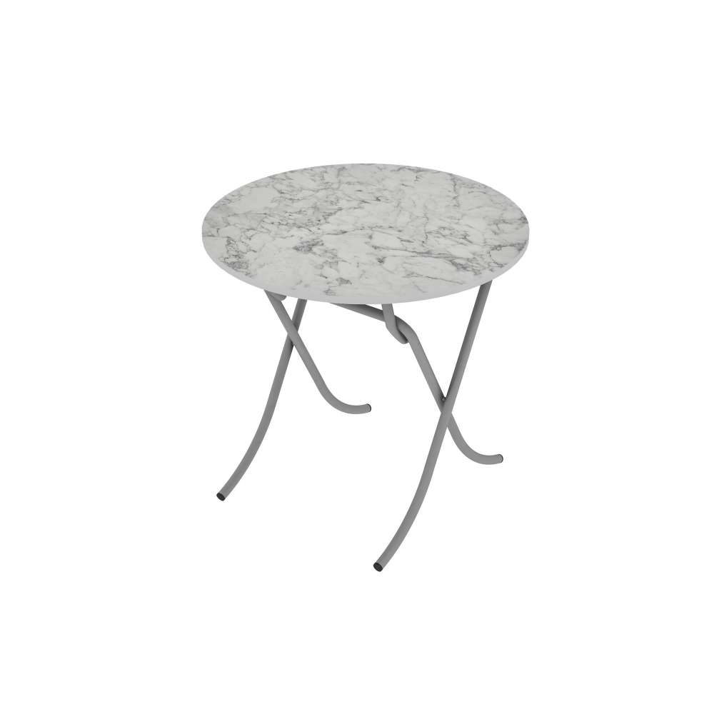 Alesta AL10038BM okrugli sklopivi sto beli mermer 80 cm