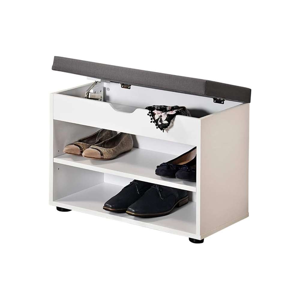 Kesper KSP15914 mini cipelarnik sa tapaciranim sedištem, beli/sivi, 60 × 45 × 30 cm