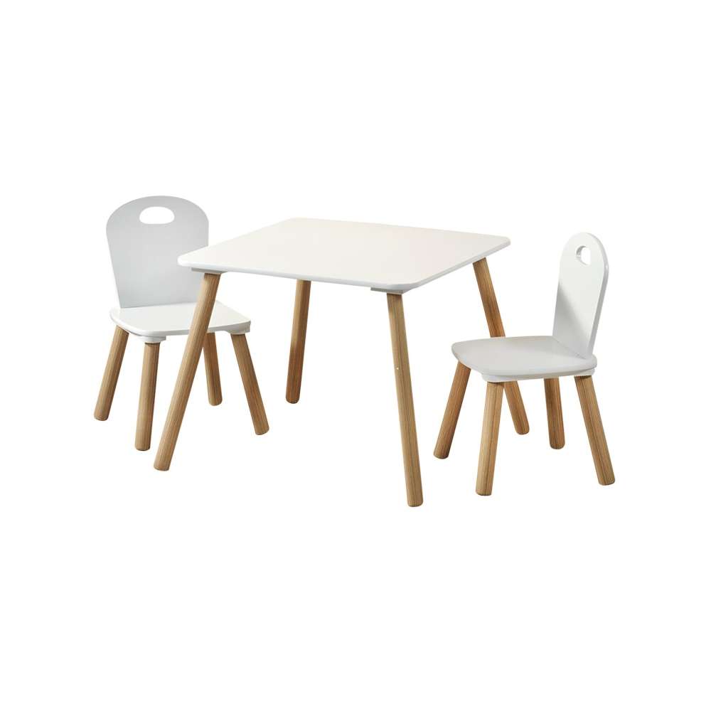 Kesper 17712 dečji sto sa dve bele stolice, sto 55 × 55 × 45 cm