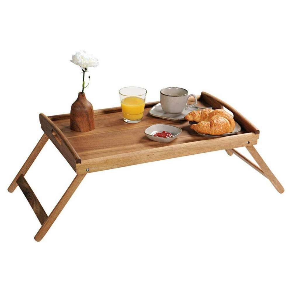 Kesper 28020 drveni poslužavnik za krevet sa sklopivim nogama, 55 × 35 cm