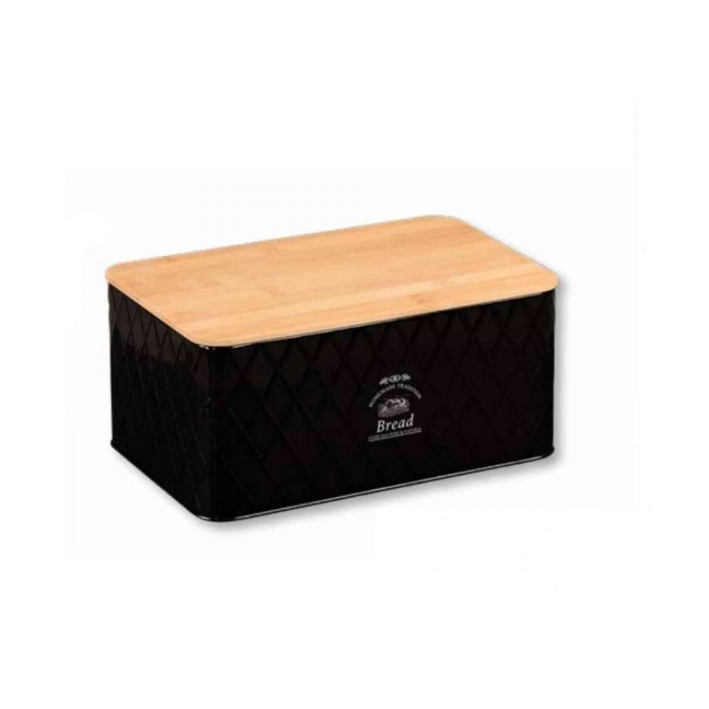 Kesper KSP18047 crna kutija za hleb sa bambusovim poklopcem 28 cm