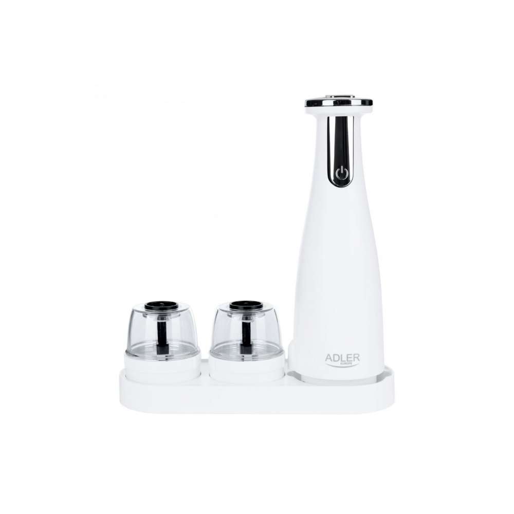 Adler AD 4449W set od tri električna mlina za so i biber, beli