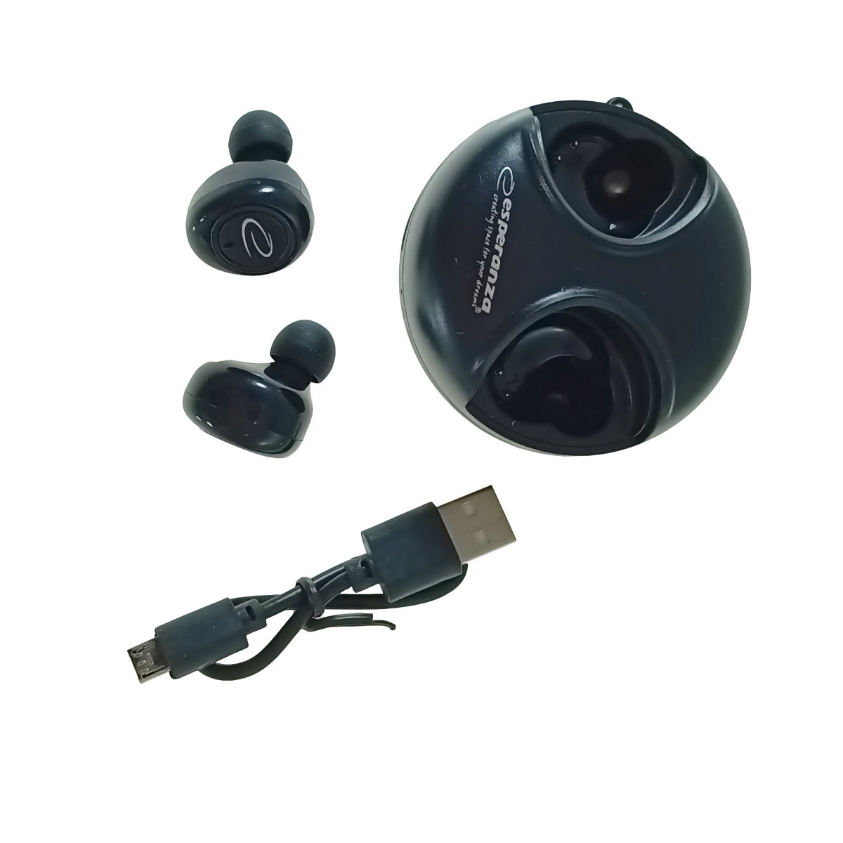Esperanza Aries EH228K crne TWS bubice, Bluetooth 5.0