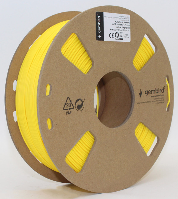 Gembird 3DP-PLA1.75-01-Y PLA filament 1,75 mm 1 kg žuti