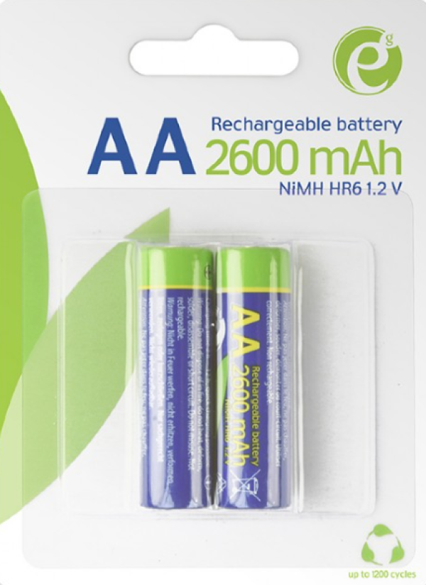 EnerGenie punjive AA NiMH baterije 2600 mAh, 2 kom (cena po komadu)