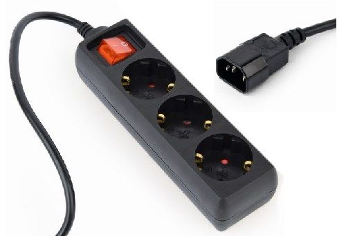 Gembird EG-PSU3-01 UPS napojna letva C14 na 3 Schuko utičnice 0,6 m, 10 A
