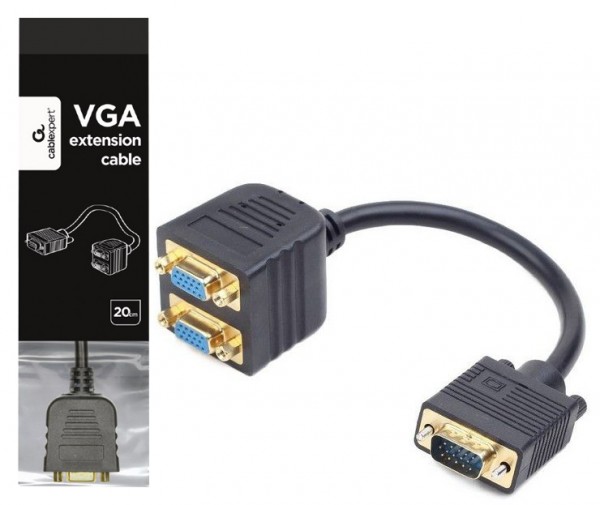 Gembird CC-VGAX2-20CM VGA razdelni kabl za dva monitora, 20 cm