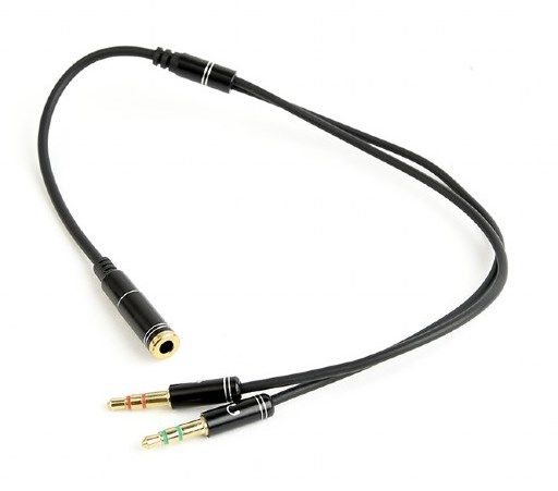 Gembird CCA-418M CTIA adapter za slušalice i mikrofon, 3,5 mm, 20 cm