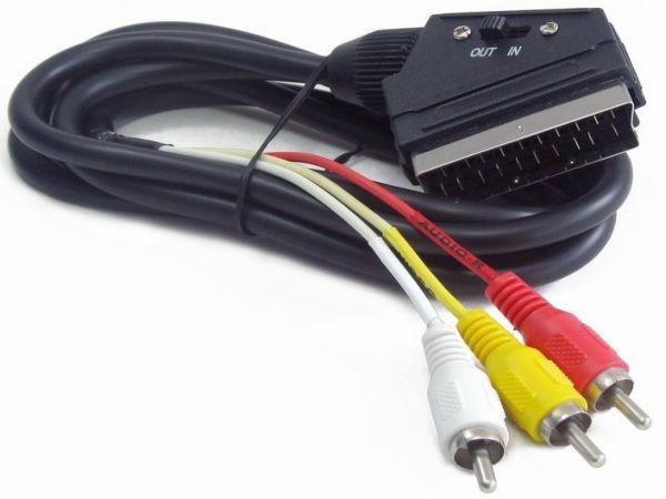 Gembird CCV-519-001 dvosmerni SCART na 3 RCA kabl 1,8 m sa prekidačem