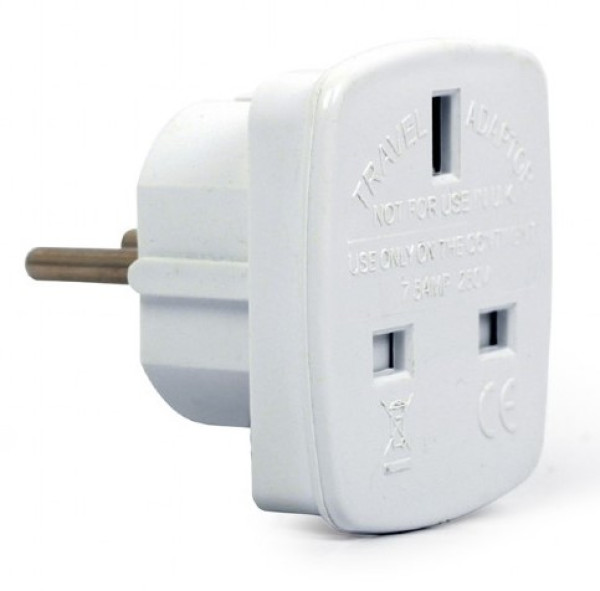 Gembird A-AC-UKEU-001 putni adapter UK utičnica na EU Schuko utikač, 7,5 A