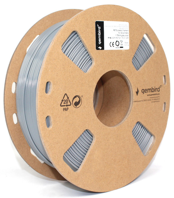Gembird 3DP-PETG1.75-01-GR sivi PETG filament 1,75 mm, 1 kg