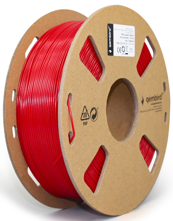 Gembird 3DP-PETG1.75-01-R crveni PETG filament 1,75 mm, 1 kg
