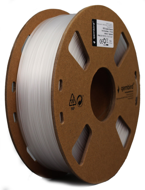 Gembird 3DP-PETG1.75-01-NAT PETG filament Natural 1,75 mm 1 kg