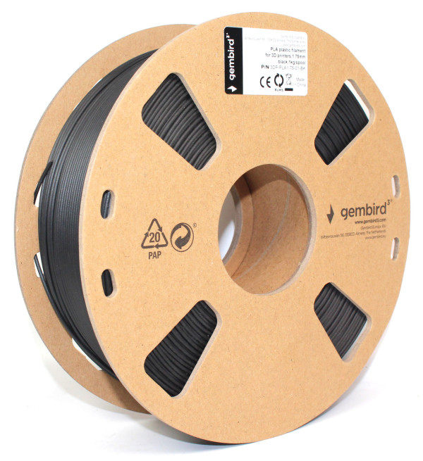 Gembird 3DP-PLA1.75-01-BK crni PLA filament 1,75 mm, 1 kg