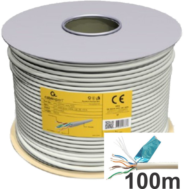 Gembird FPC-5004E-L/100 Cat5e FTP licnasti CCA kabl 100 m, sivi