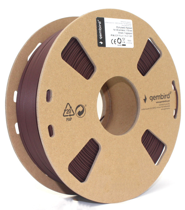 Gembird 3DP-PLA1.75-01-BR smeđi PLA filament 1,75 mm 1 kg