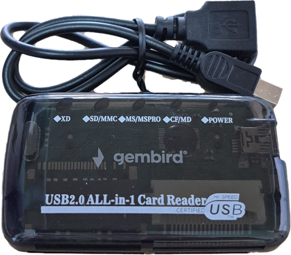 Gembird FD2-ALLIN1-BLK crni USB 2.0 čitač memorijskih kartica