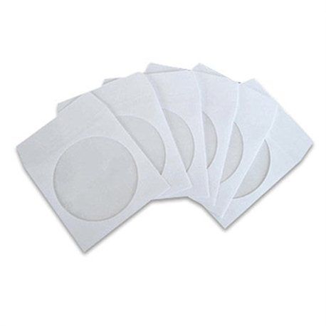 Papirni omoti za CD/DVD sa prozorom, beli, 124×124 mm, 100 komada