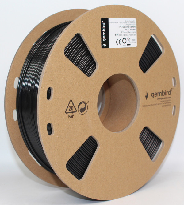 Gembird 3DP-PETG1.75-01-BK crni PETG filament 1,75 mm, 1 kg