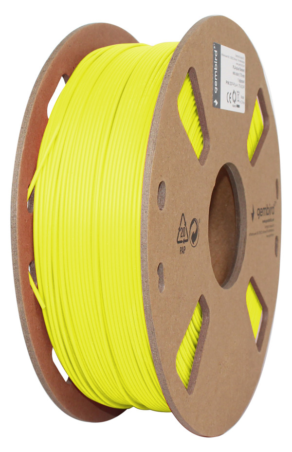 Gembird 3DP-PLA1.75-01-FY PLA filament, 1,75 mm, 1 kg, jarko žuti