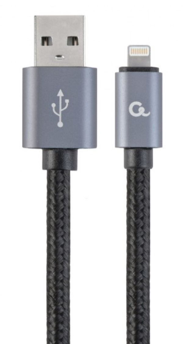 Gembird CCB-mUSB2B-AMLM-6 pleteni USB-A na Lightning kabl, 1,8 m, crni