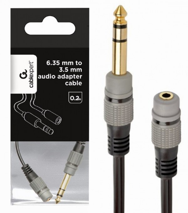 Gembird A-63M35F-0.2M stereo audio adapter 6,35 mm na 3,5 mm
