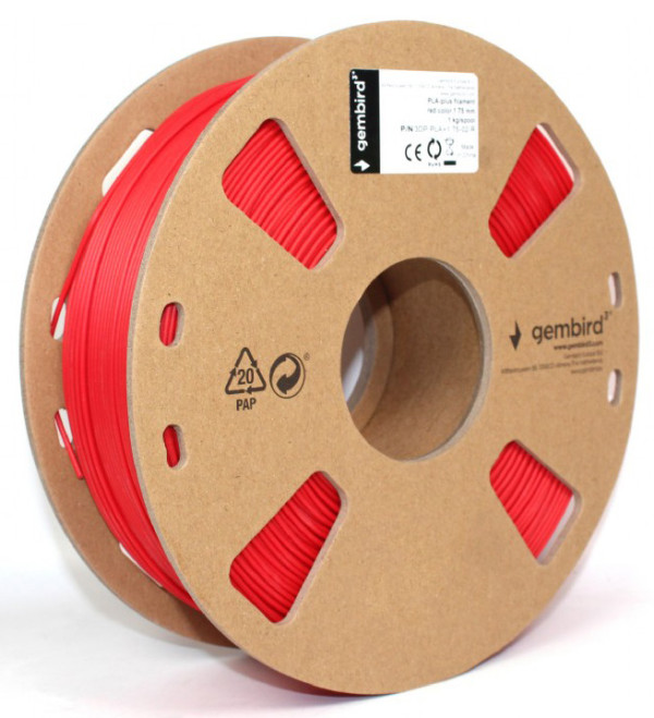 Gembird 3DP-PLA+1.75-02-R crveni PLA+ filament 1,75 mm, 1 kg