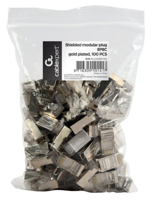 Gembird PLUG5SP/100 oklopljeni RJ45 CAT5 konektori, 100 komada