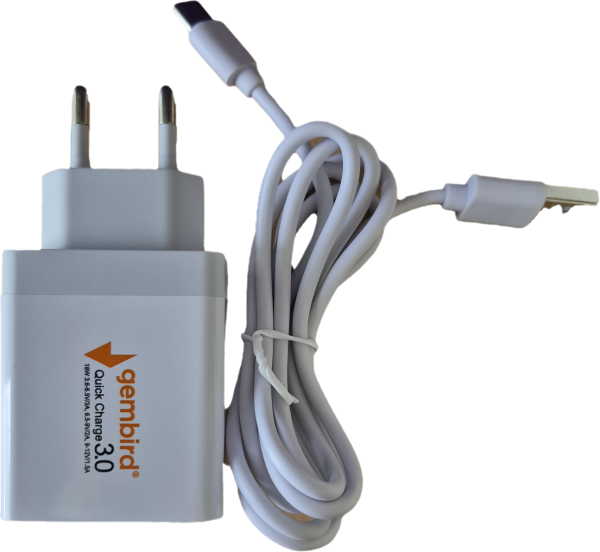 Gembird NPA-AC36 QC3.0 kućni punjač 18 W sa USB-C kablom