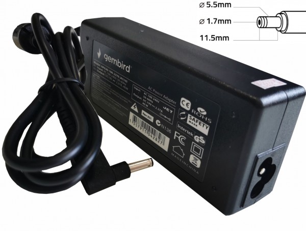 Gembird NPA65-190-3420 AC07 punjač za laptop 65 W, 19 V, 5,5 × 1,7 mm