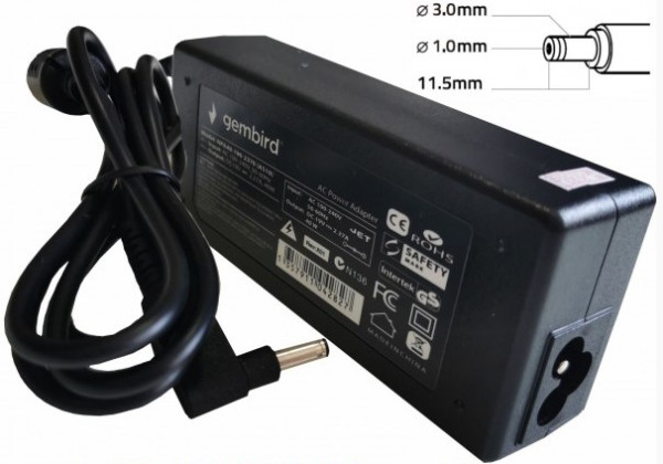 Gembird NPA65-190-3420 AC08 punjač za laptop 65 W, 3,0 × 1,1 mm