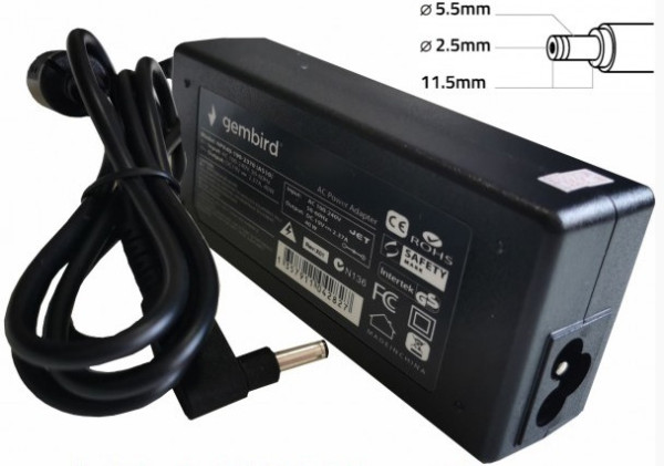 Gembird NPA65-190-3420 AS12 punjač za laptop, 65 W, 19 V, 5,5 × 2,5 mm