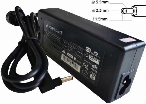 Gembird NPA90-190-4740 AS16 punjač za laptop, 90 W, 19 V, 5,5 × 2,5 mm