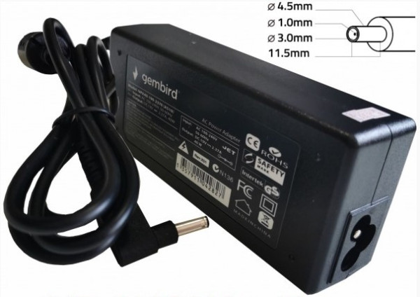 Gembird NPA65-195-3330 HP07 punjač za laptop, 65 W, plavi 4,5 × 3,0 mm konektor