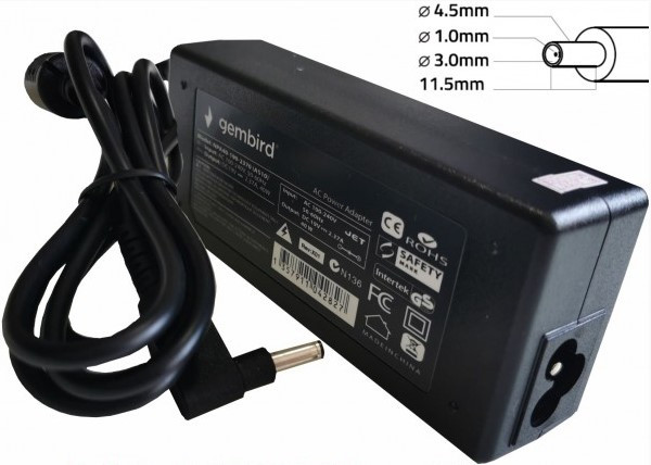 Gembird NPA90-195-4620 HP14 punjač za laptop, 90 W, plavi 4,5 × 3,0 mm pin