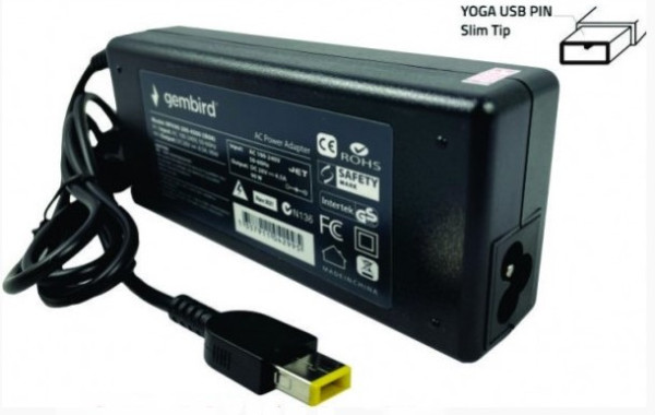 Gembird NPA40-200-2250 IB01 punjač za laptop, 40 W, Lenovo Yoga USB pin